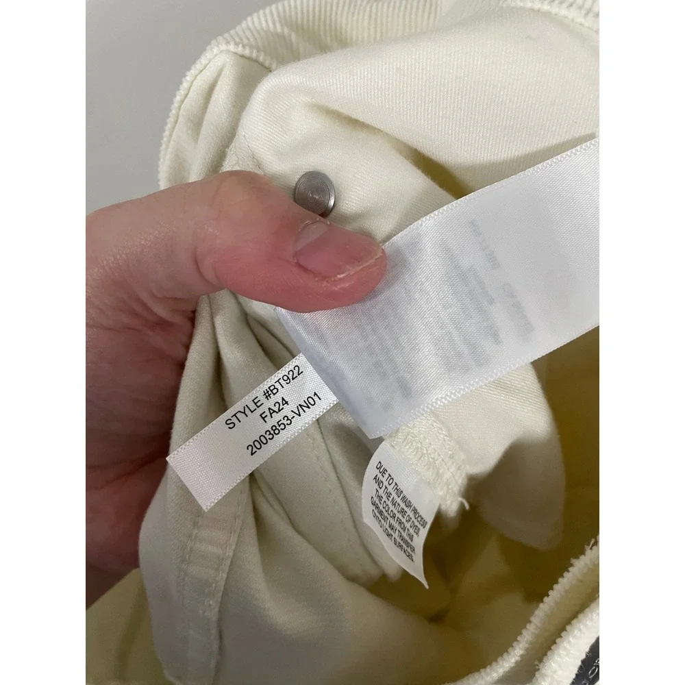 NWT J.Crew Wide Leg‎ Corduroy Trouser in Ivory Size 32 Classic Minimalist